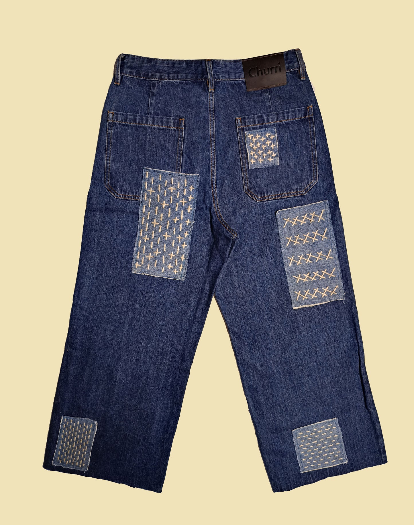 Sashiko Spirit - High Rise Wide Leg Cropped