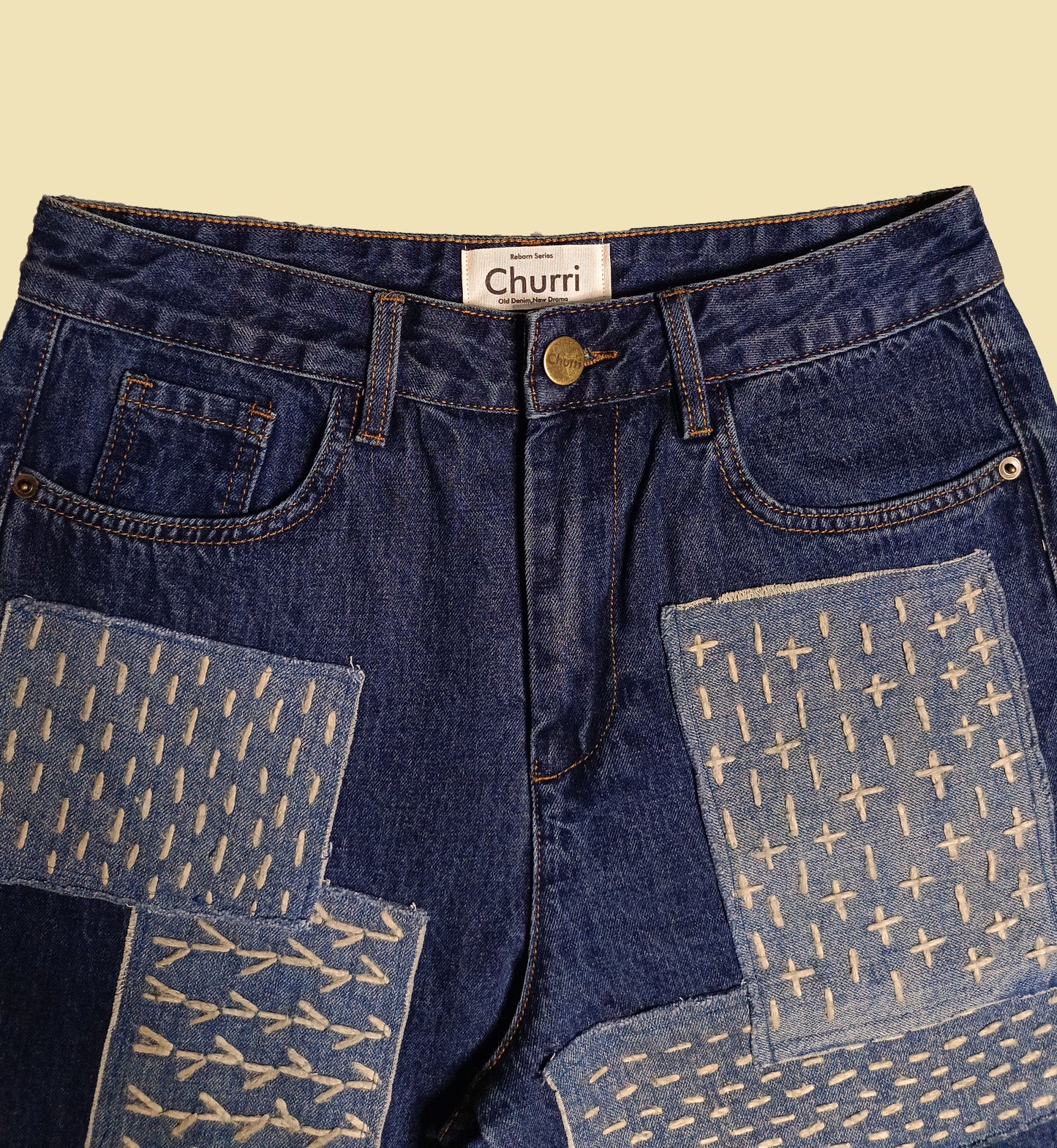 Sashiko Spirit - High Rise Wide Leg Cropped