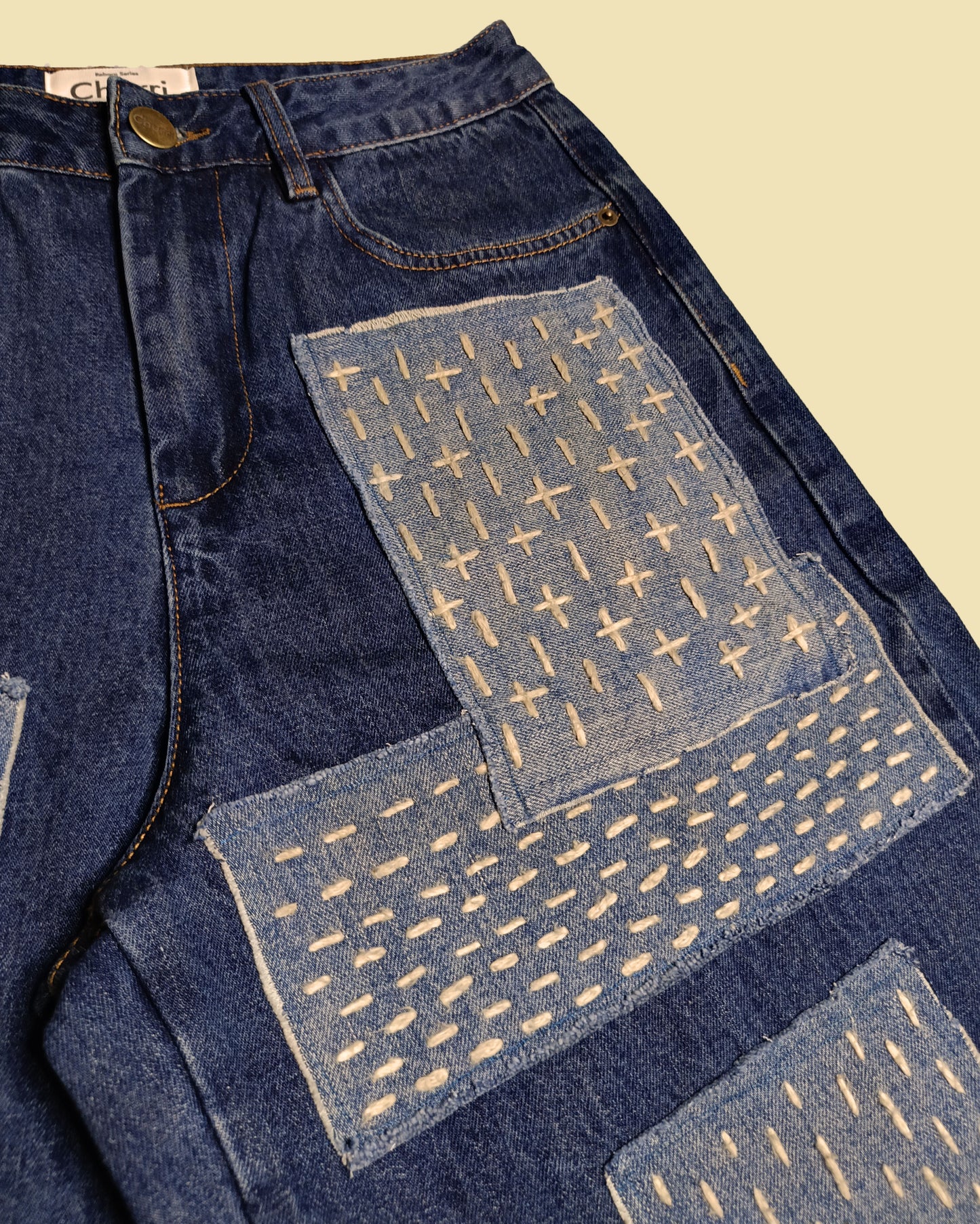 Sashiko Spirit - High Rise Wide Leg Cropped